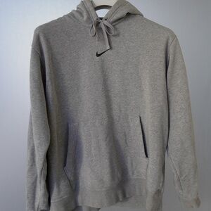 Nike Grey Center Logo Hoodie Sweatshirt
